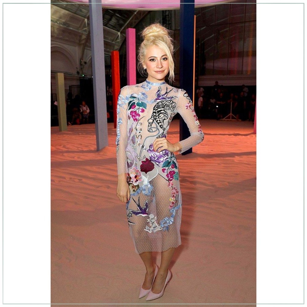 $4200 Temperley London ‘Sail’ Embroidered, Embellished Mesh Runway Midi Dress